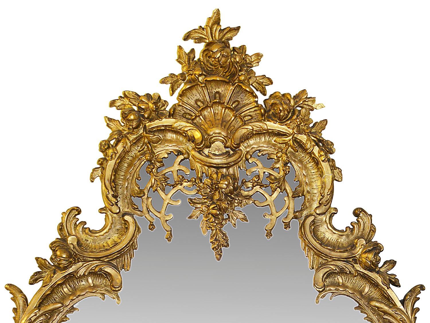 Large pair 19th Century gilded mirrors, 58