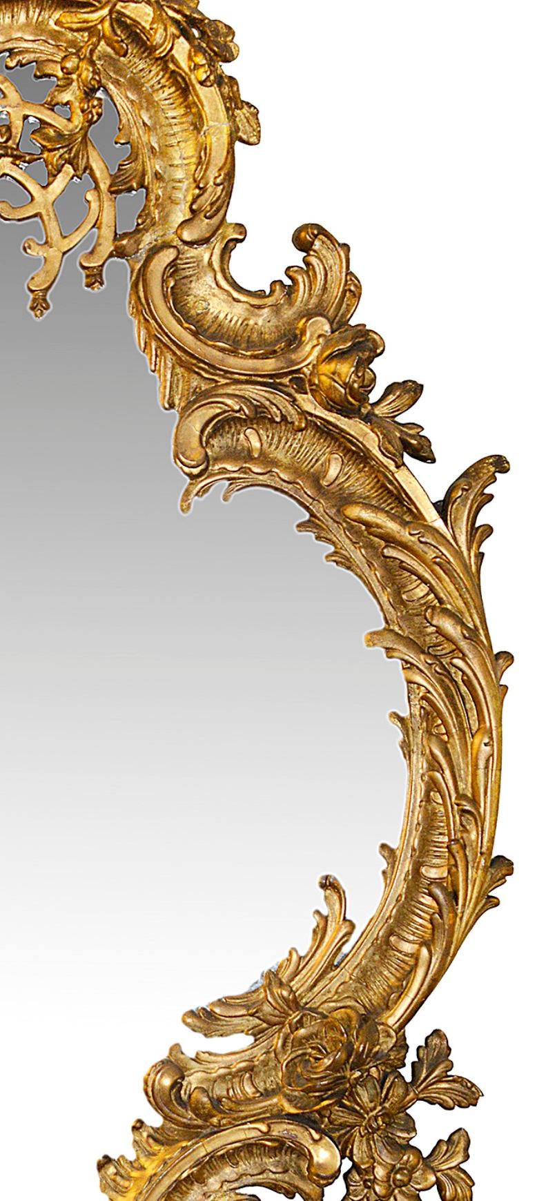 Gilt Large pair 19th Century gilded mirrors, 58