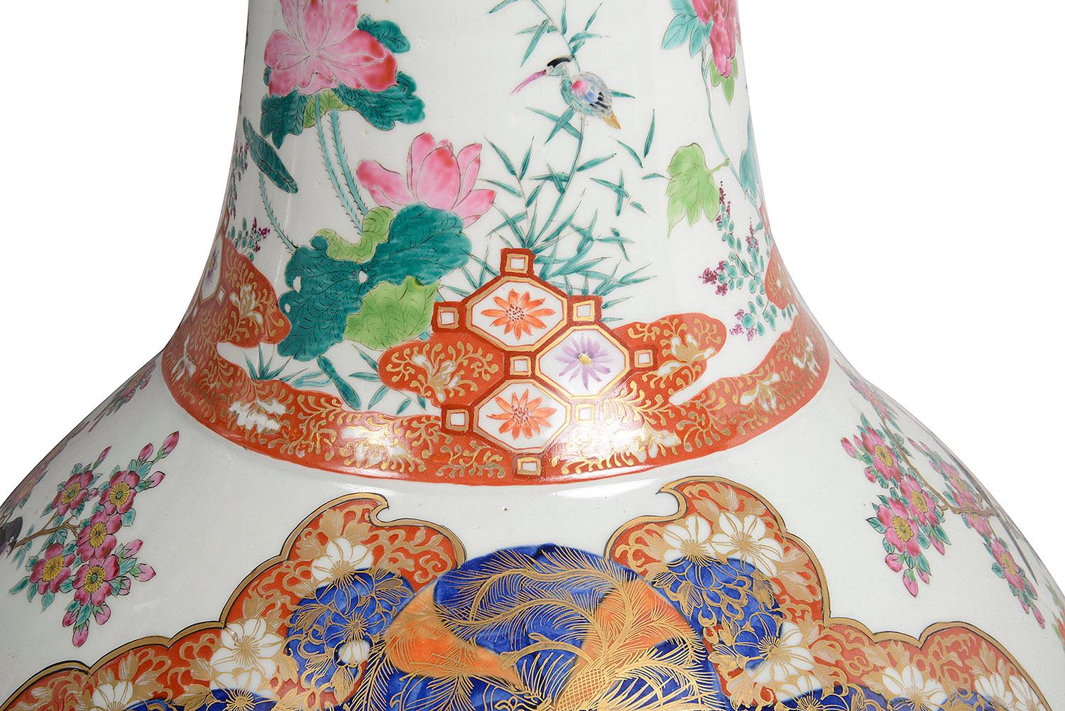 Large Pair 19th Century Japanese Imari Vases For Sale 3