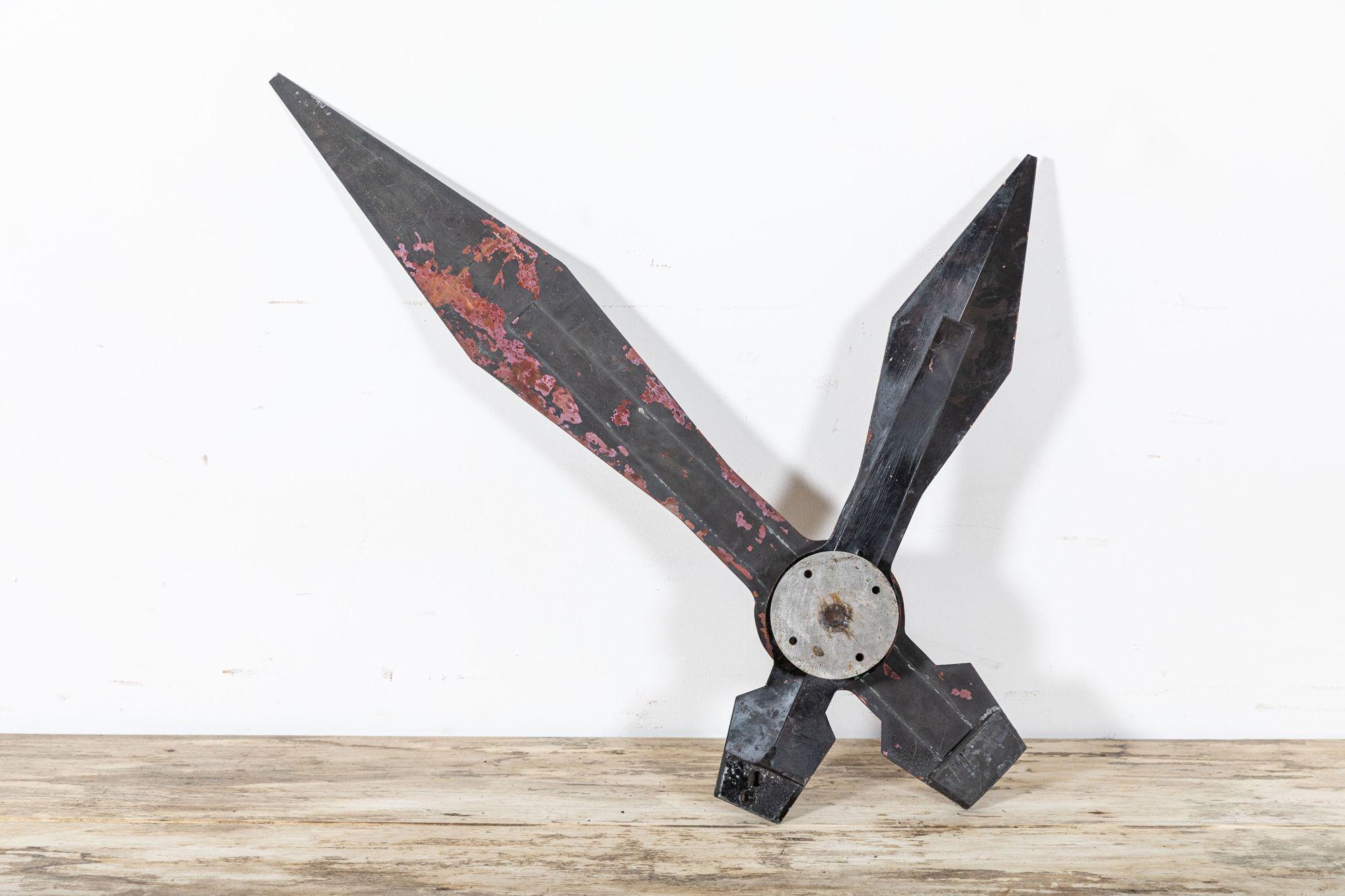 Large Pair 19thC French Copper Clock Tower Hands For Sale at 1stDibs