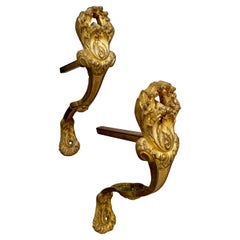 Grande paire de supports d
embrasses de rideaux en bronze doré Antique French