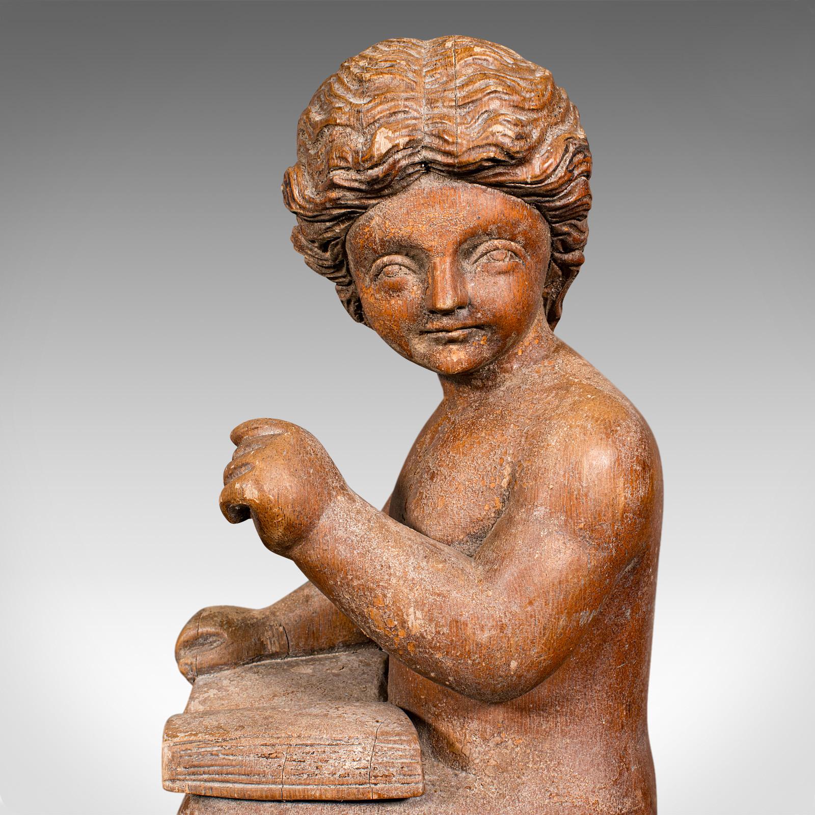 Large Pair, Antique Putti Bookends, Italian Cherub Figures, Book Rest, Victorian For Sale 3