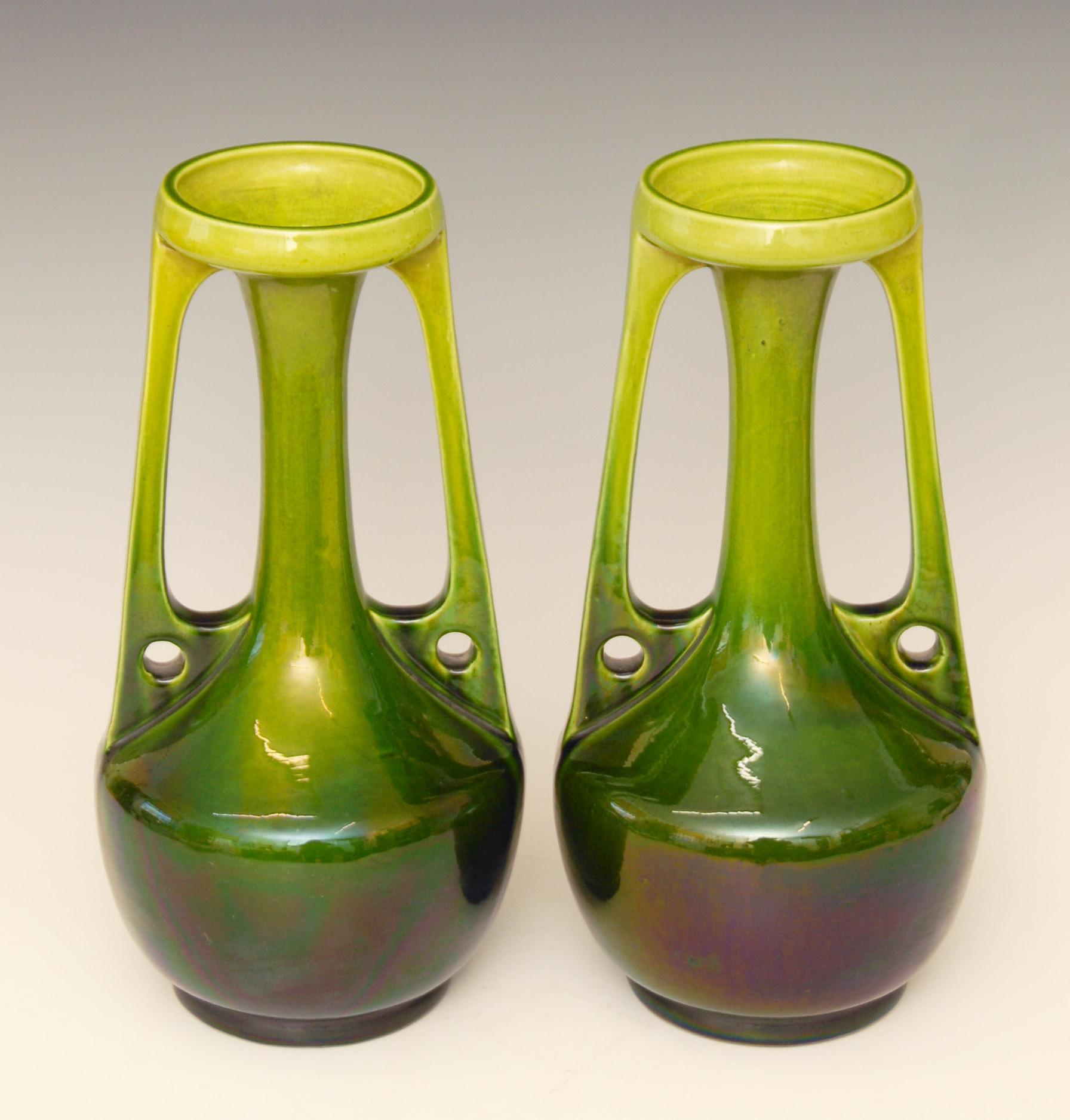 Eye-catching large pair of Art Nouveau vases by Bretby of England, circa 1910.

Inscribed Bretby 1565 E England.

Price includes free shipping to anywhere in the world.