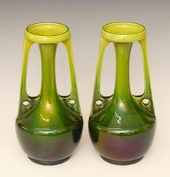 Large Pair of Art Nouveau Vases by Bretby of England, circa 1910
