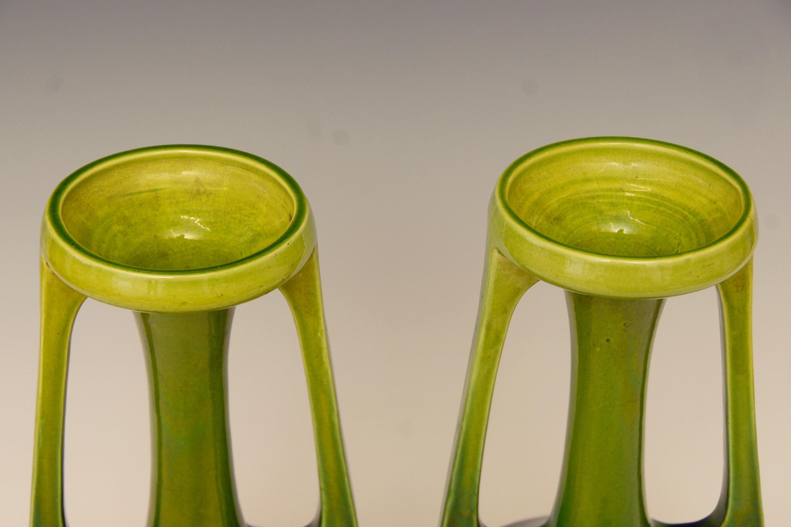 20th Century Large Pair of Art Nouveau Vases by Bretby of England, circa 1910 For Sale