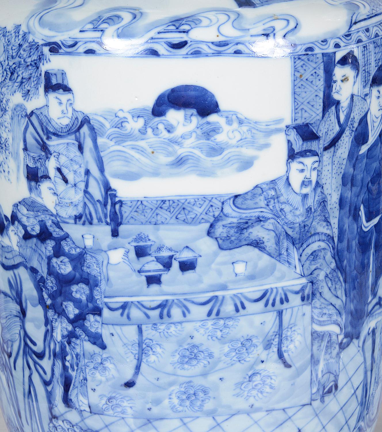 large blue and white chinese vases