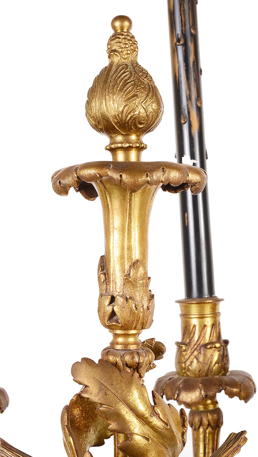 Large Pair of Classical Bronze Louis XVI Style Candelabra, 19th Century For Sale 2