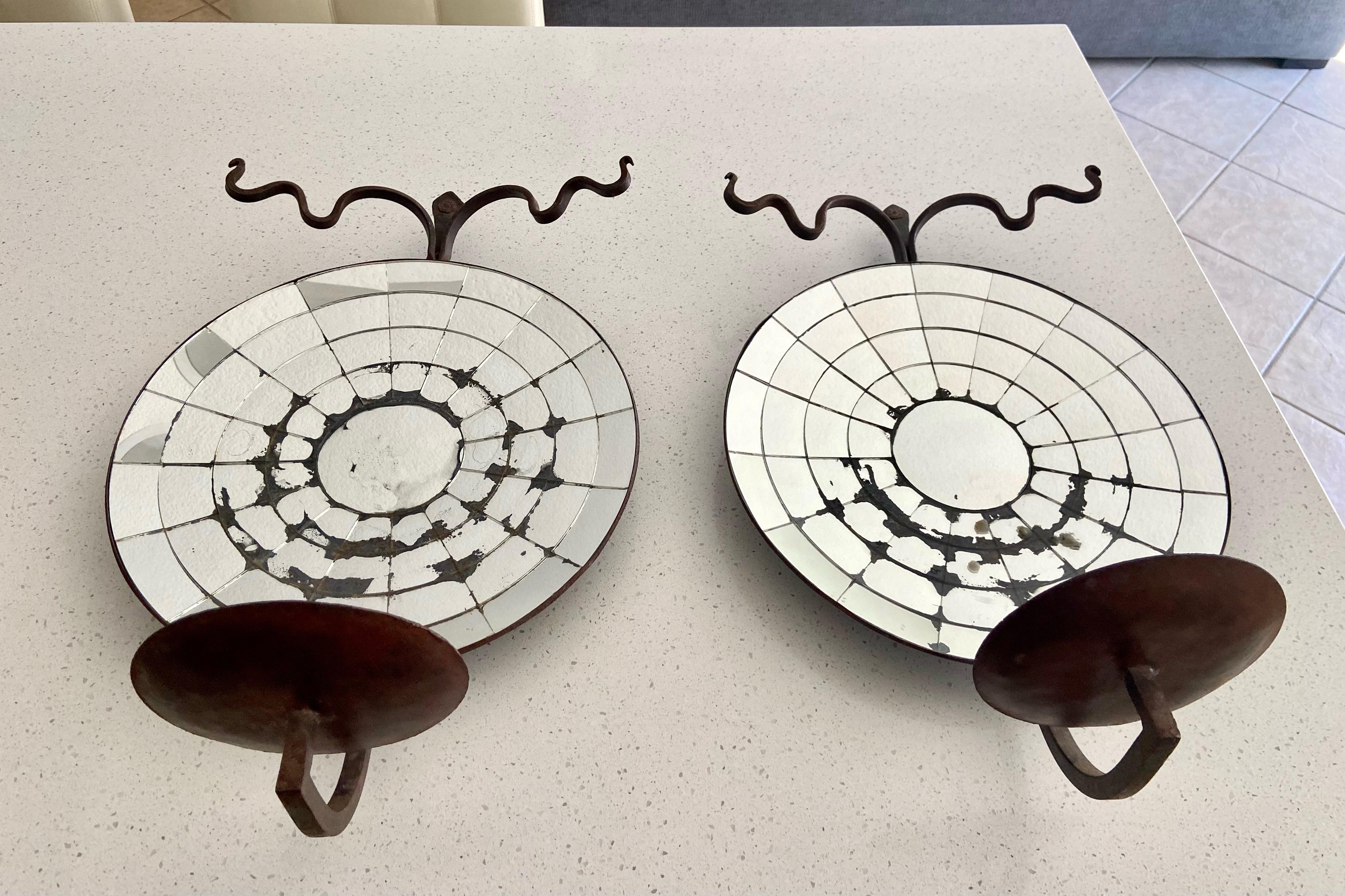 circular candle wall sconce
