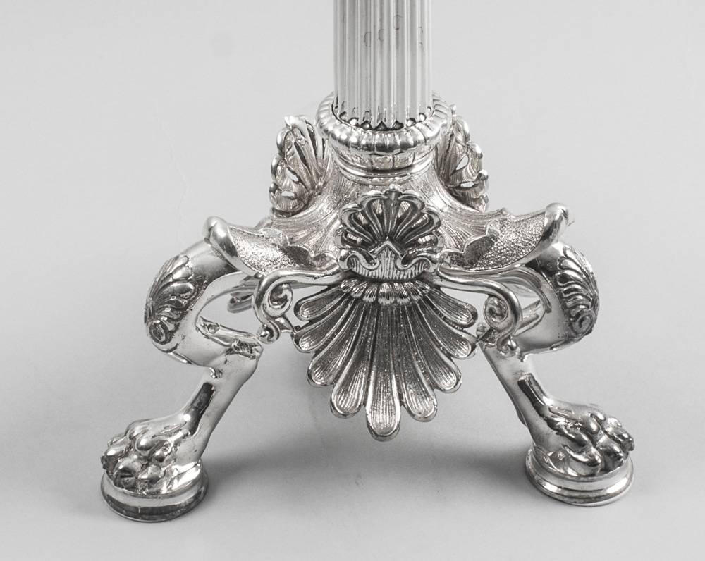 Large Pair of Elegant Silver Plated Neoclassical Candelabra, 20th Century 8