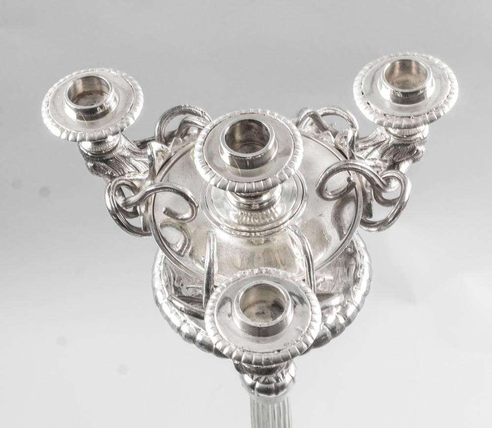 Large Pair of Elegant Silver Plated Neoclassical Candelabra, 20th Century 9
