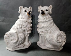 Large Pair English Staffordshire Dogs Figurines, 19th C. Ric #SF002