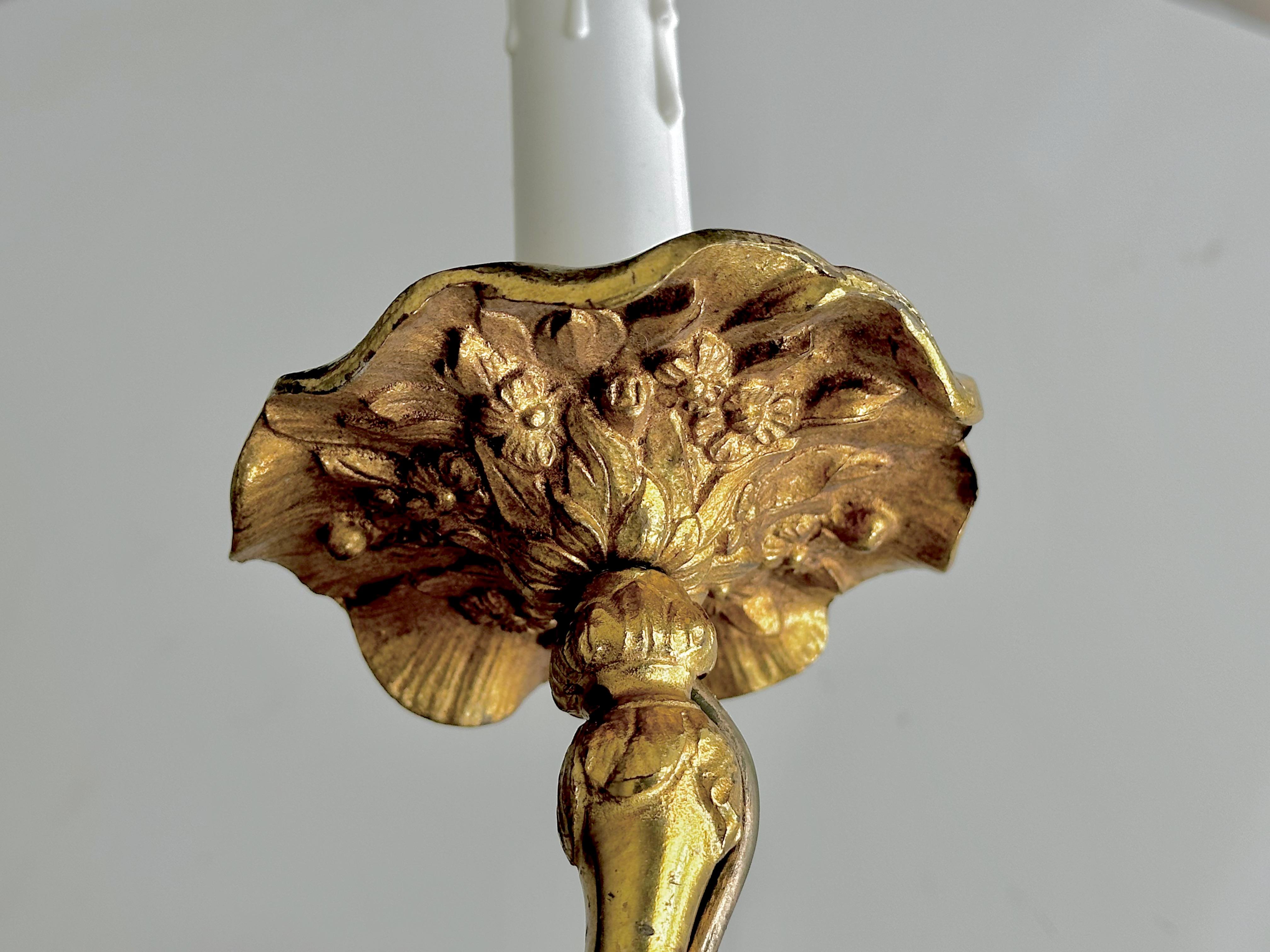 Large Pair French Gilt Bronze Chinoiserie Figural Wall Sconces For Sale 14