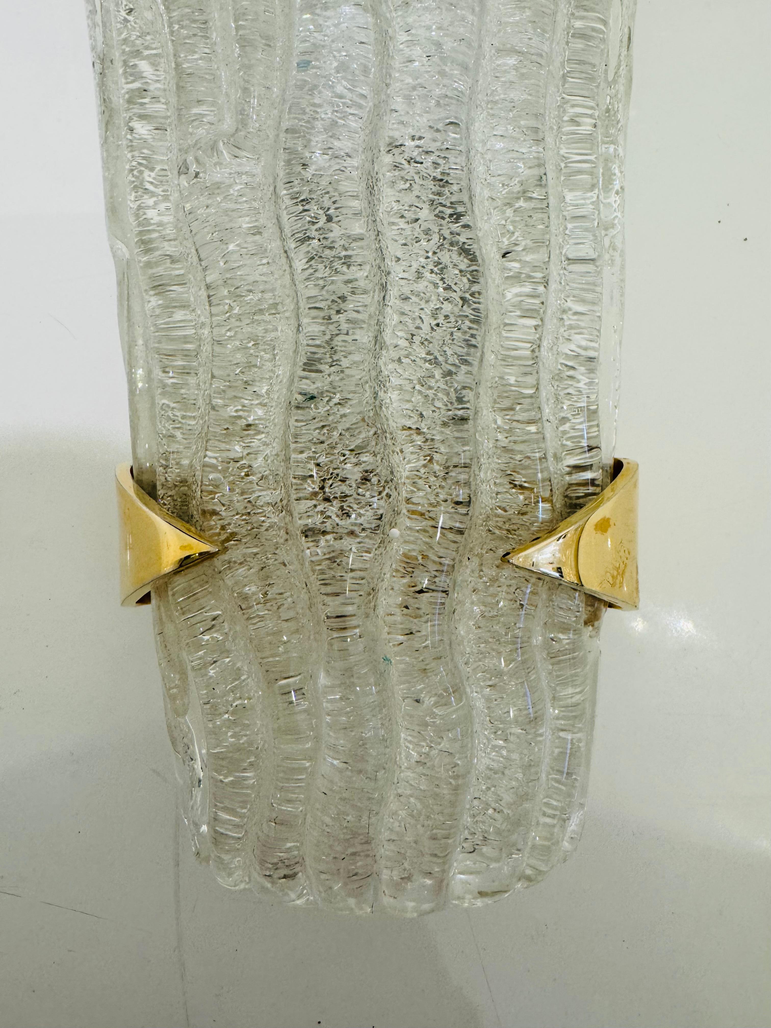 Large Pair French Mid Century Arlus Murano 1950s Wall Lamps For Sale 1