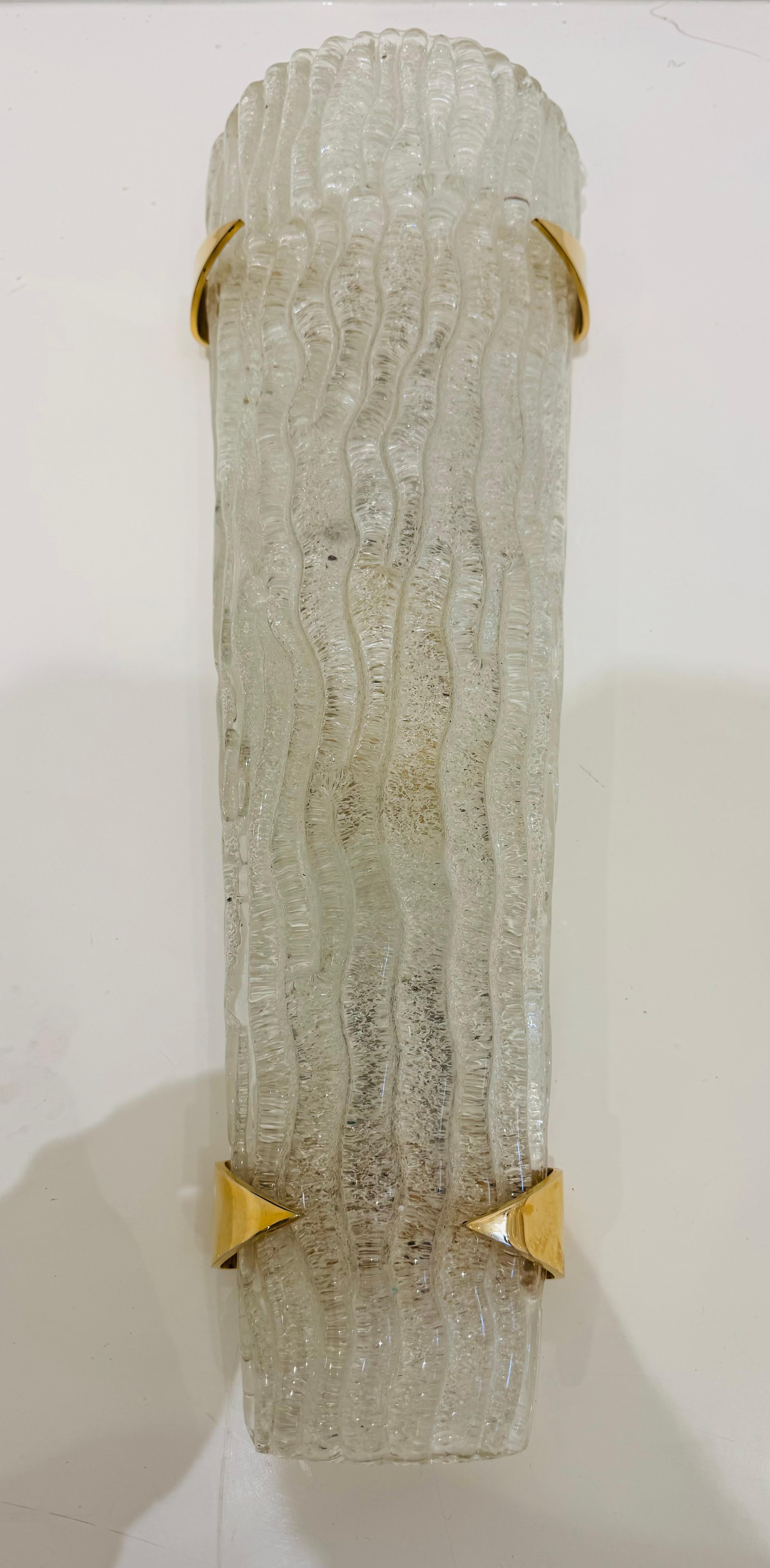Large Pair French Mid Century Arlus Murano 1950s Wall Lamps For Sale 2