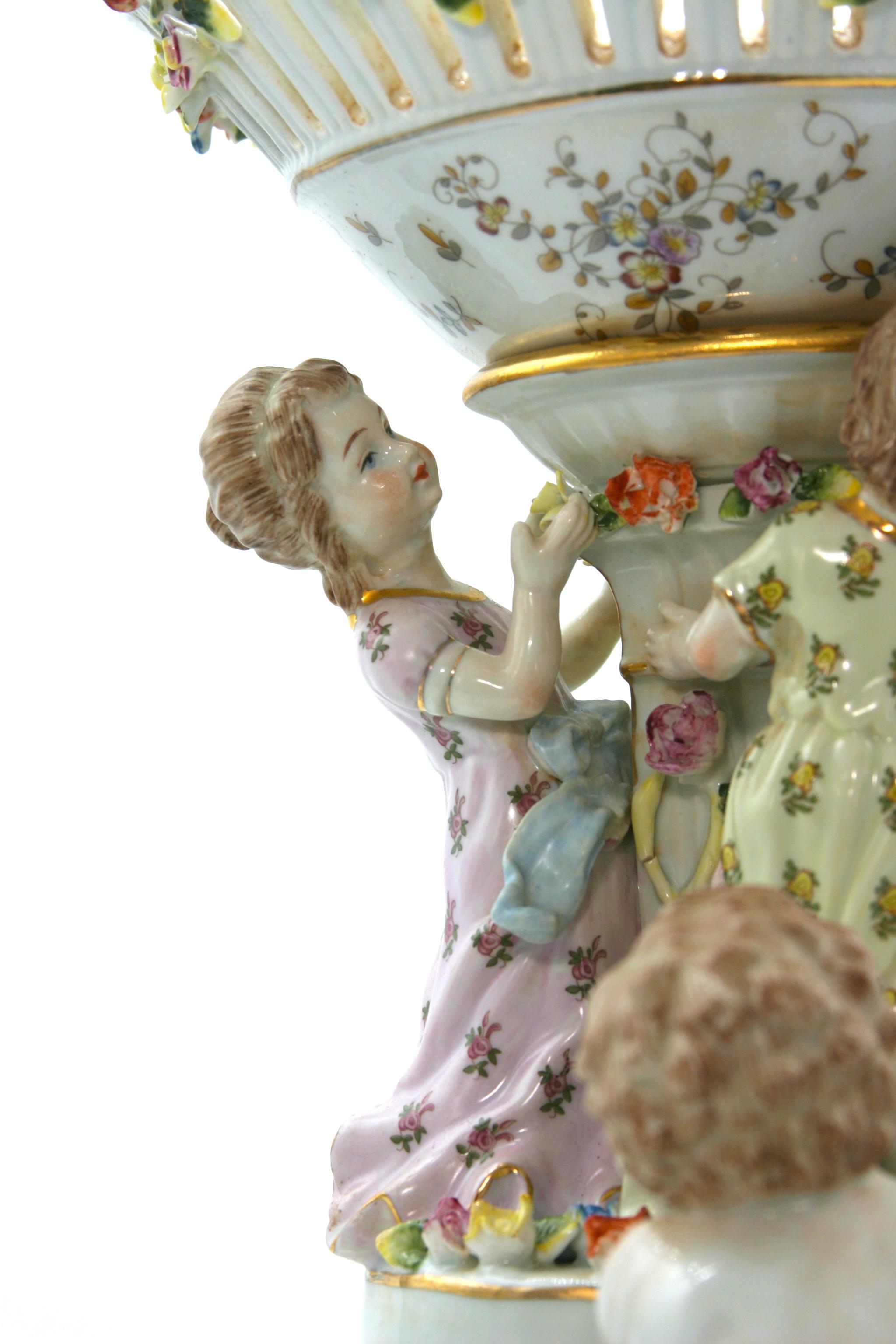Large Pair German Porcelain Decorative Pieces For Sale 6