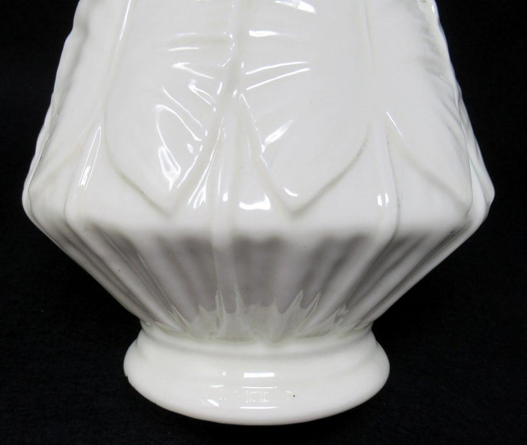 Large Pair Irish Belleek Nile Vases Cala Lily Black Mark 18631891