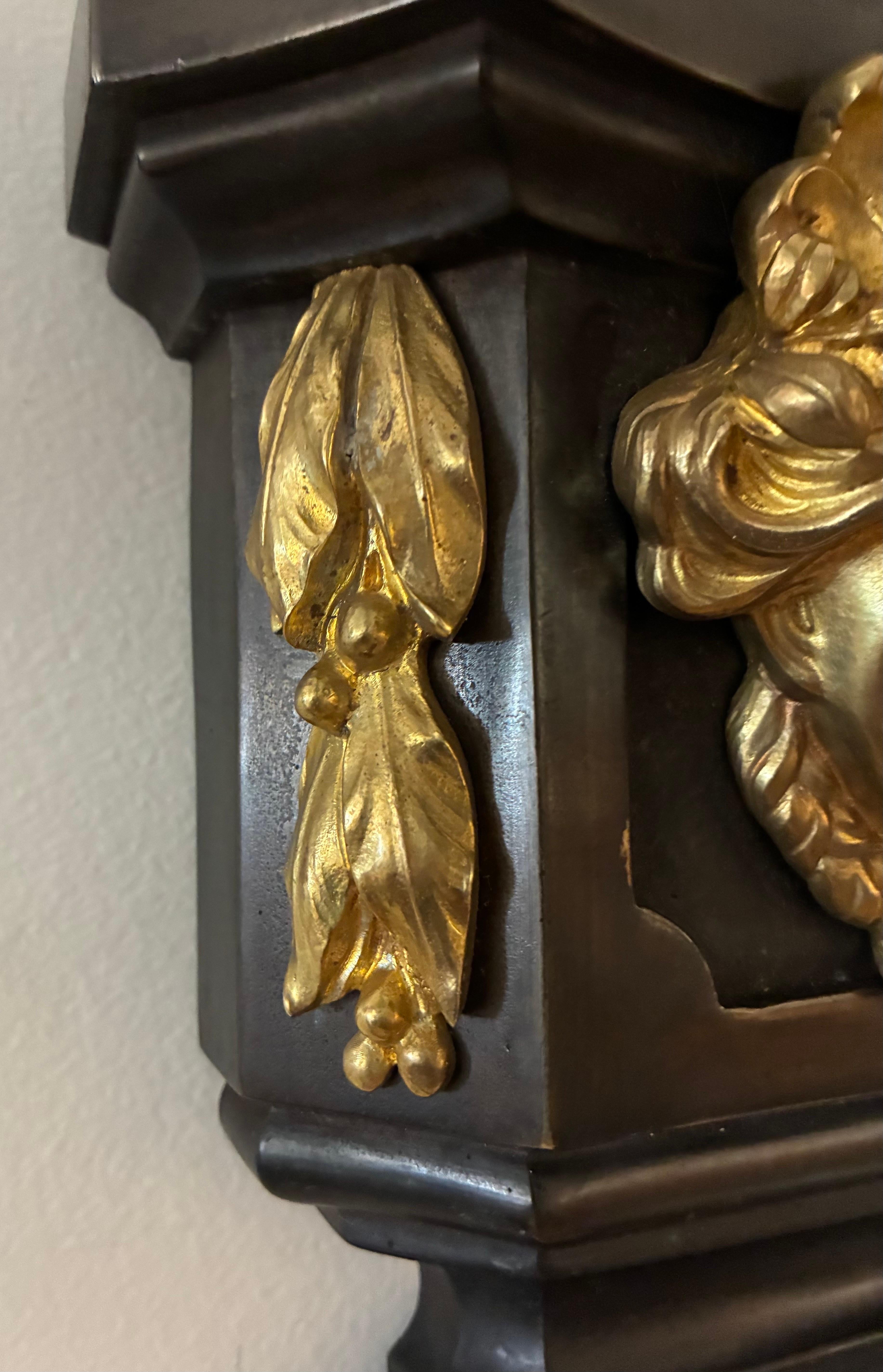 Large Pair Louis XIV Style Bronze Three Arm Sconces In Good Condition For Sale In Pittsburgh, PA