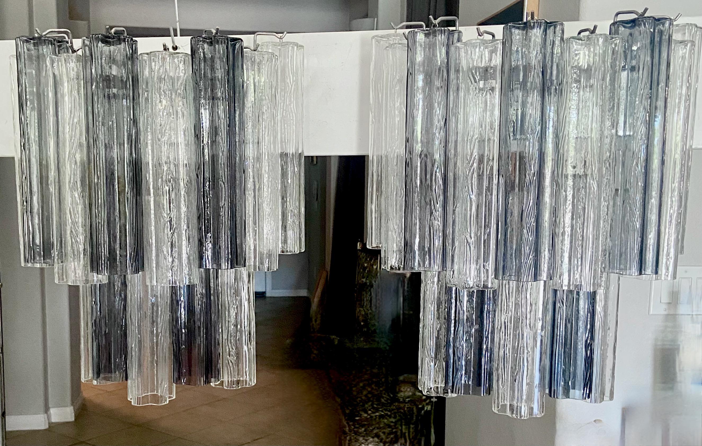 Großes Paar Murano Tonchi-Glasröhren-Wandleuchter im Angebot 14