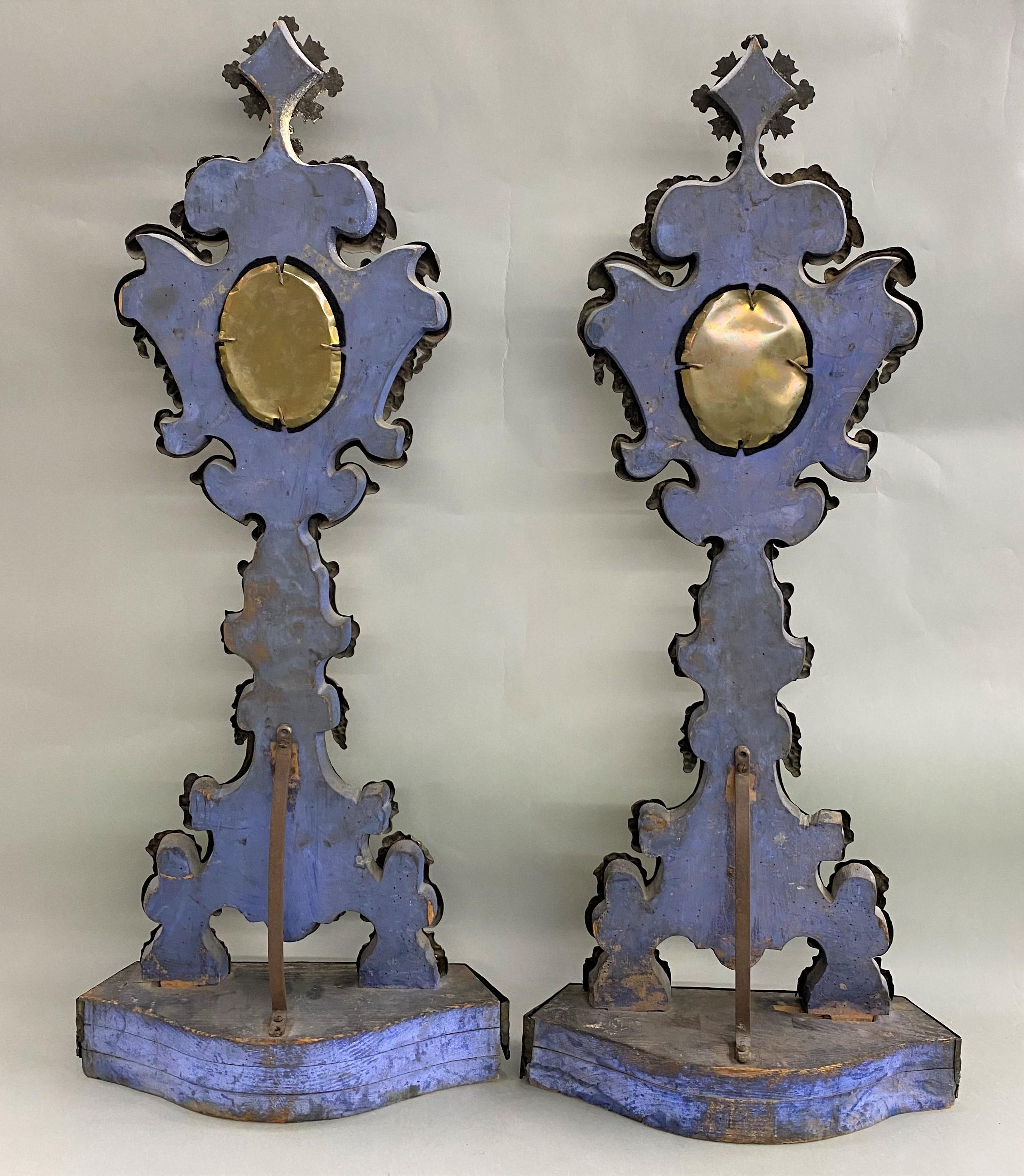 Large Pair of 18th / 19th Century Italian Silvered Reliquaries For Sale 4
