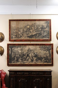 Large Pair of 18th Century Continental Battle Scene Engravings