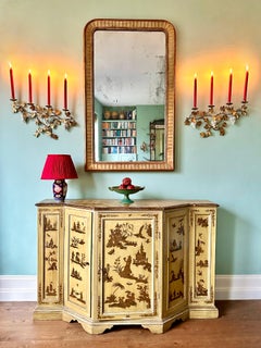 Large Pair Of 1940s Italian Grape Toleware Tôle Candle Sconces