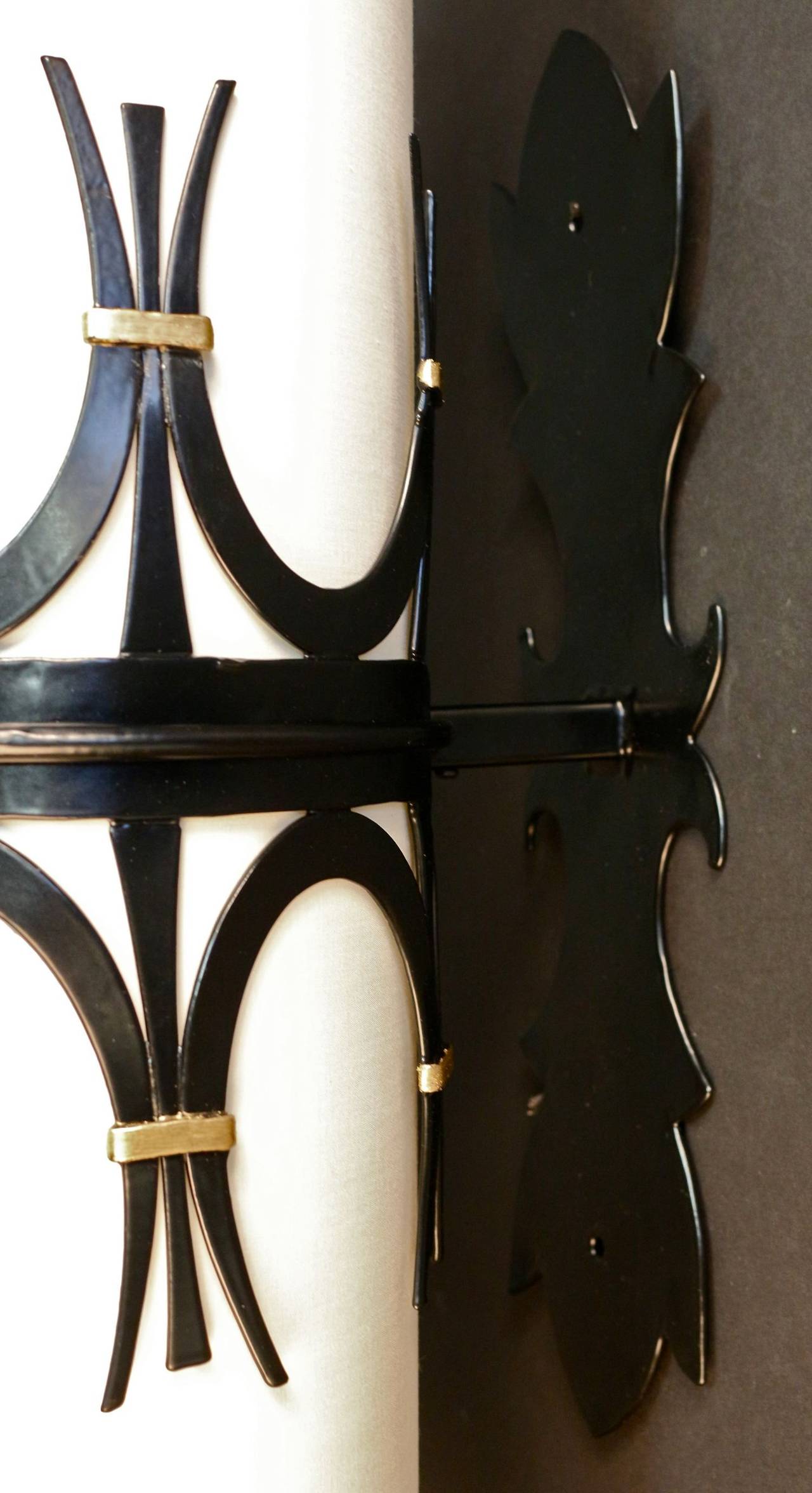 French Large Pair of 1940s Sconces from a Parisian Brasserie