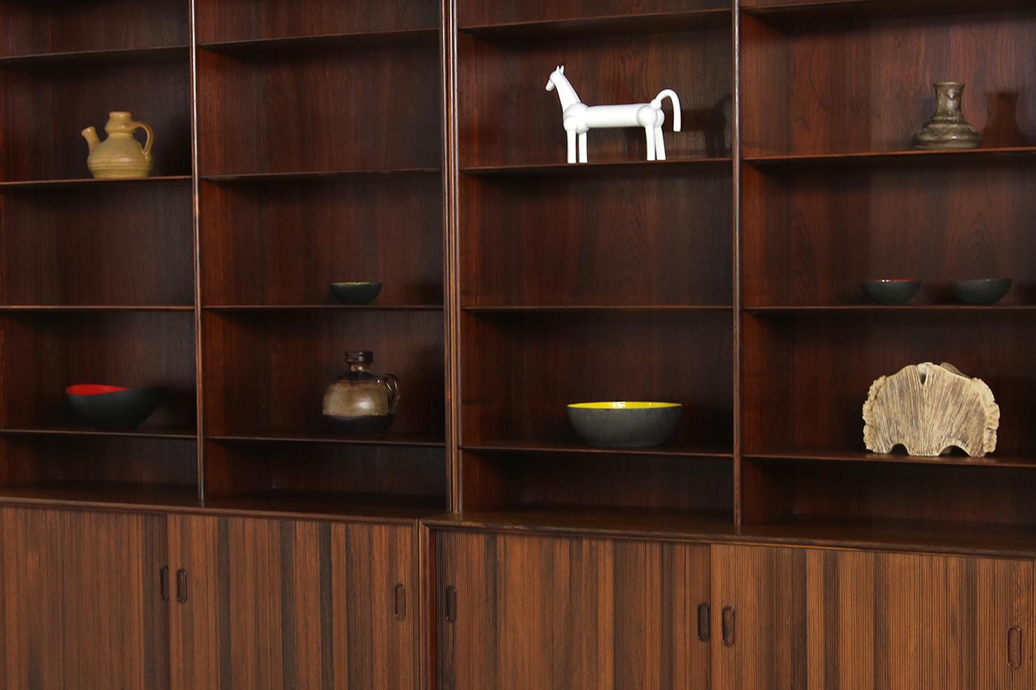 Large Pair of 1960s Sideboards Book Shelves Danish Modern, Cabinet, Highboard (Holz)
