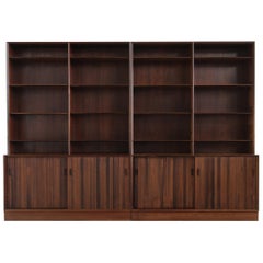 Large Pair of 1960s Sideboards Book Shelves Danish Modern, Cabinet, Highboard