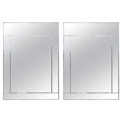 Large Pair of 1970s Mirror Framed Mirrors