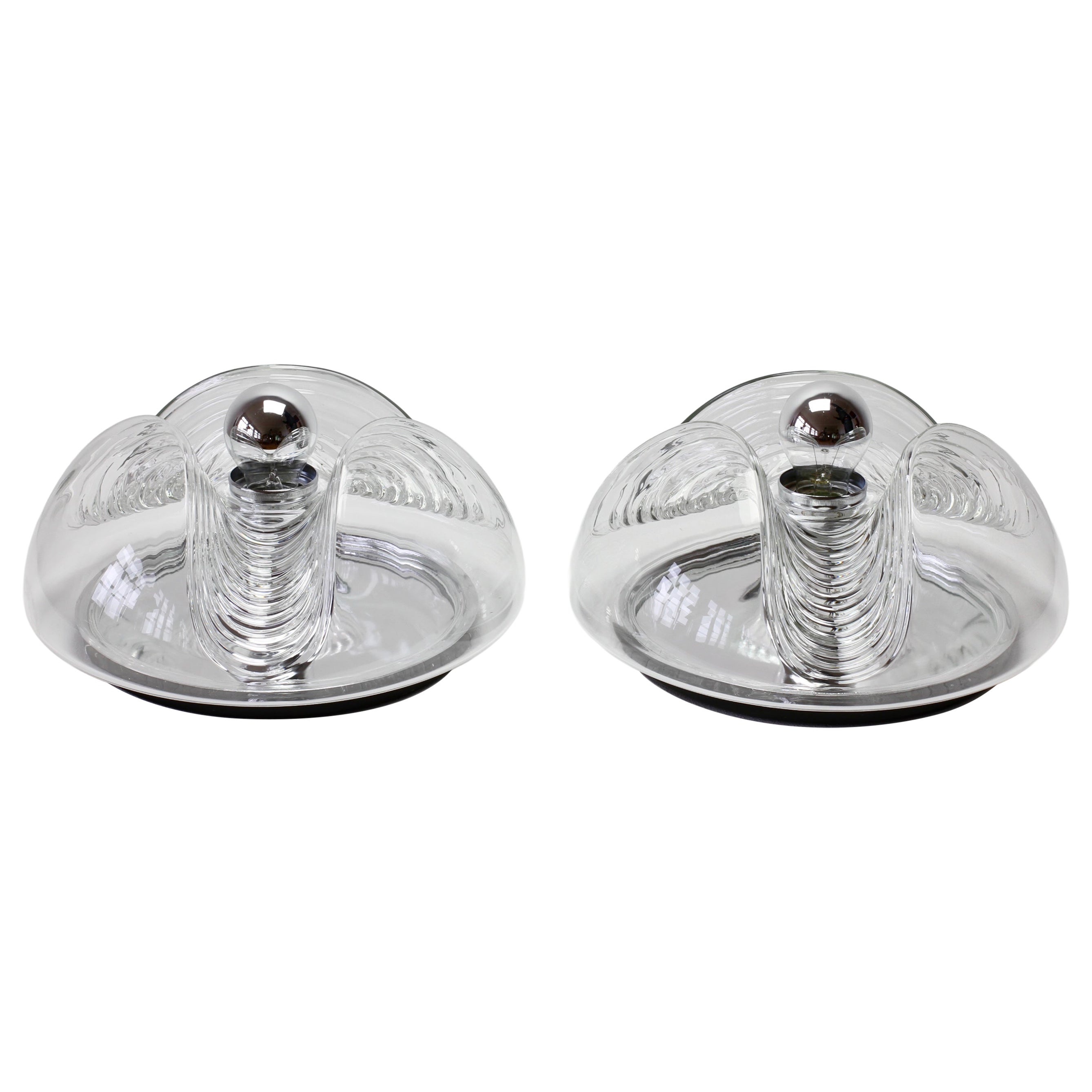 Large Pair of 1970s Peill
Putzler Mid-Century Biomorphic Wall Sconces / Lights