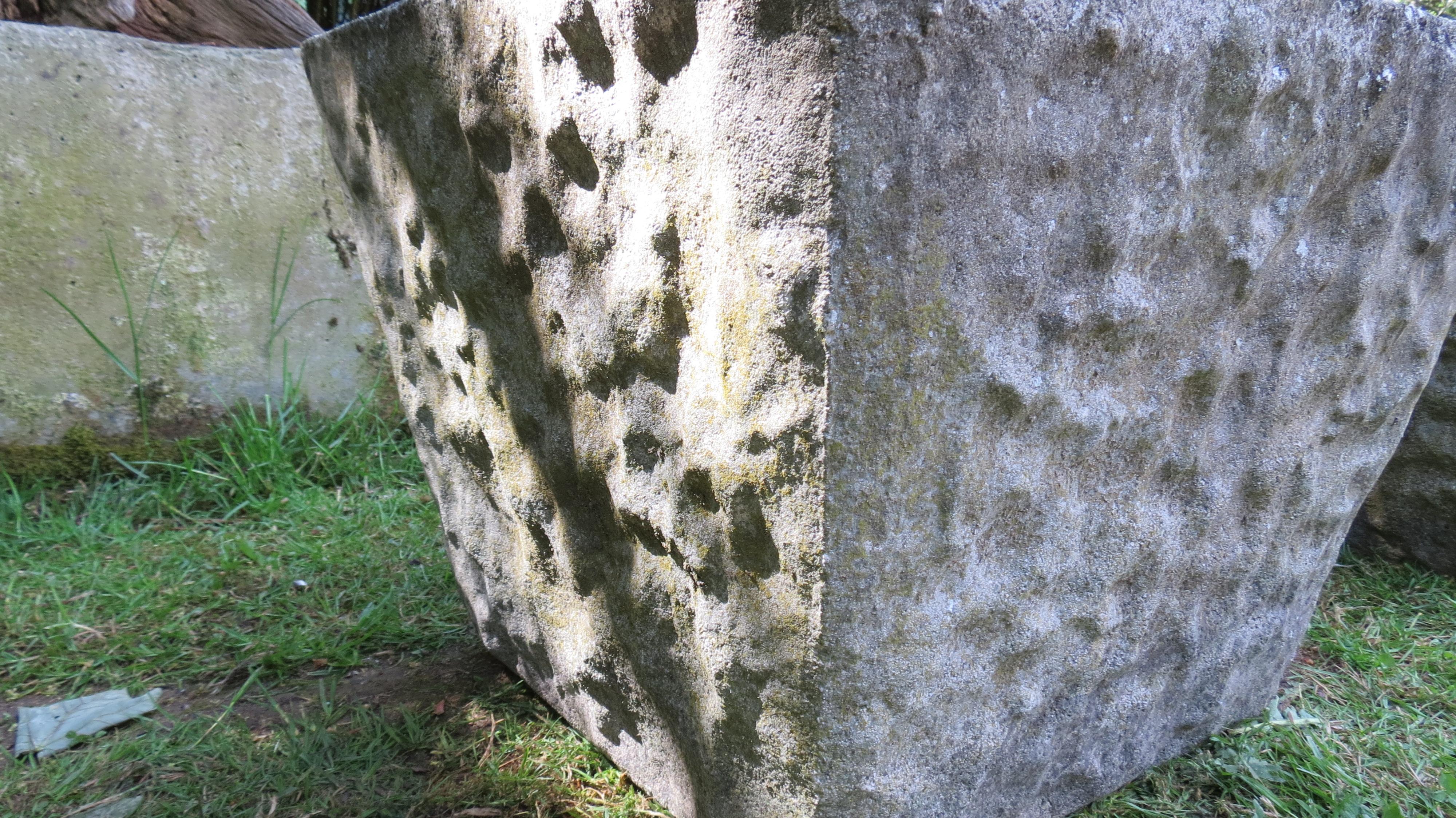 English Large Pair of 1970s Square Concrete Garden Planters Plant Pots