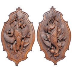 Grande paire de plaques de la Forêt-Noire du 19ème siècle