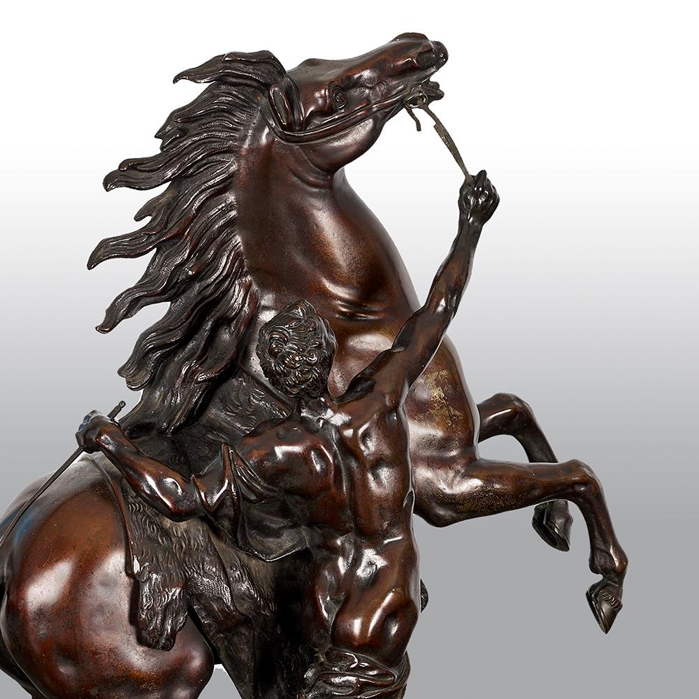 20th Century Large Pair of 19th Century Bronze Marley Horses