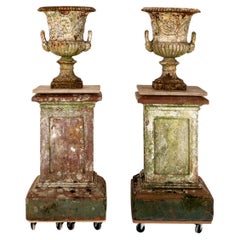 Large Pair of 19th Century English Terracotta Garden Pedestals