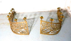 Large Pair of 19th Century French Brass Church Candelabra