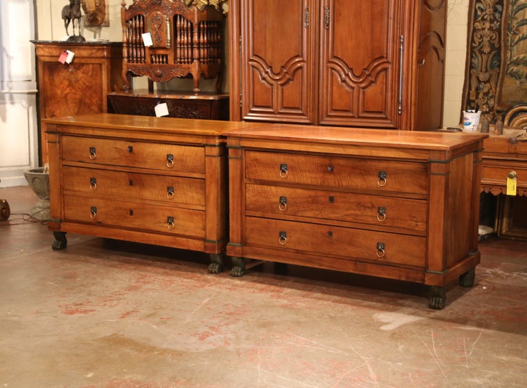 Large Pair of 19th Century French Empire Walnut Chest of ...