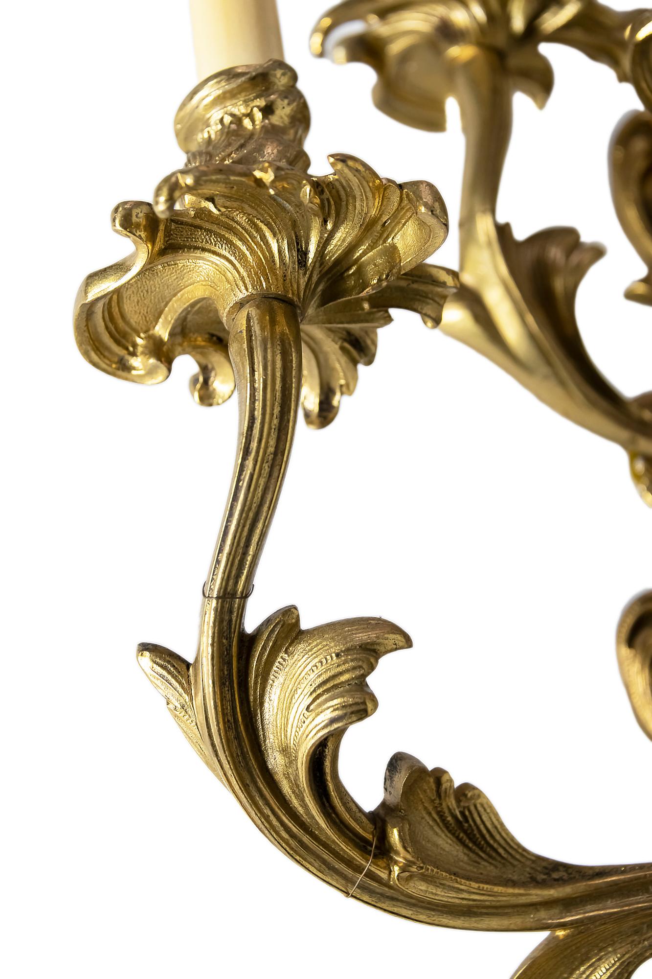 Large Pair of 19th Century French Gilt Bronze Wall Light Sconces 4