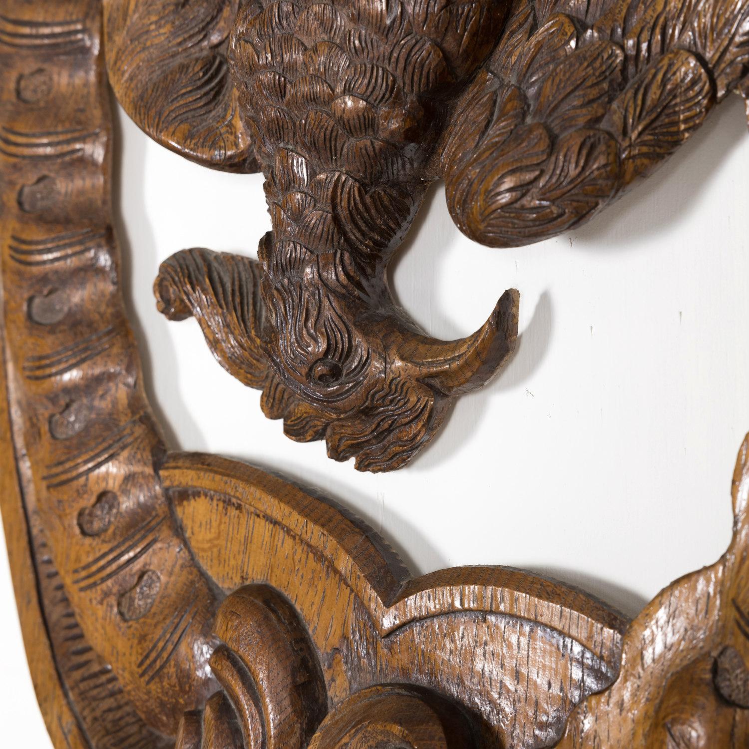 Hand-Carved Large Pair of 19th Century French Oak Hunting Trophy Plaques of Dead Game Birds