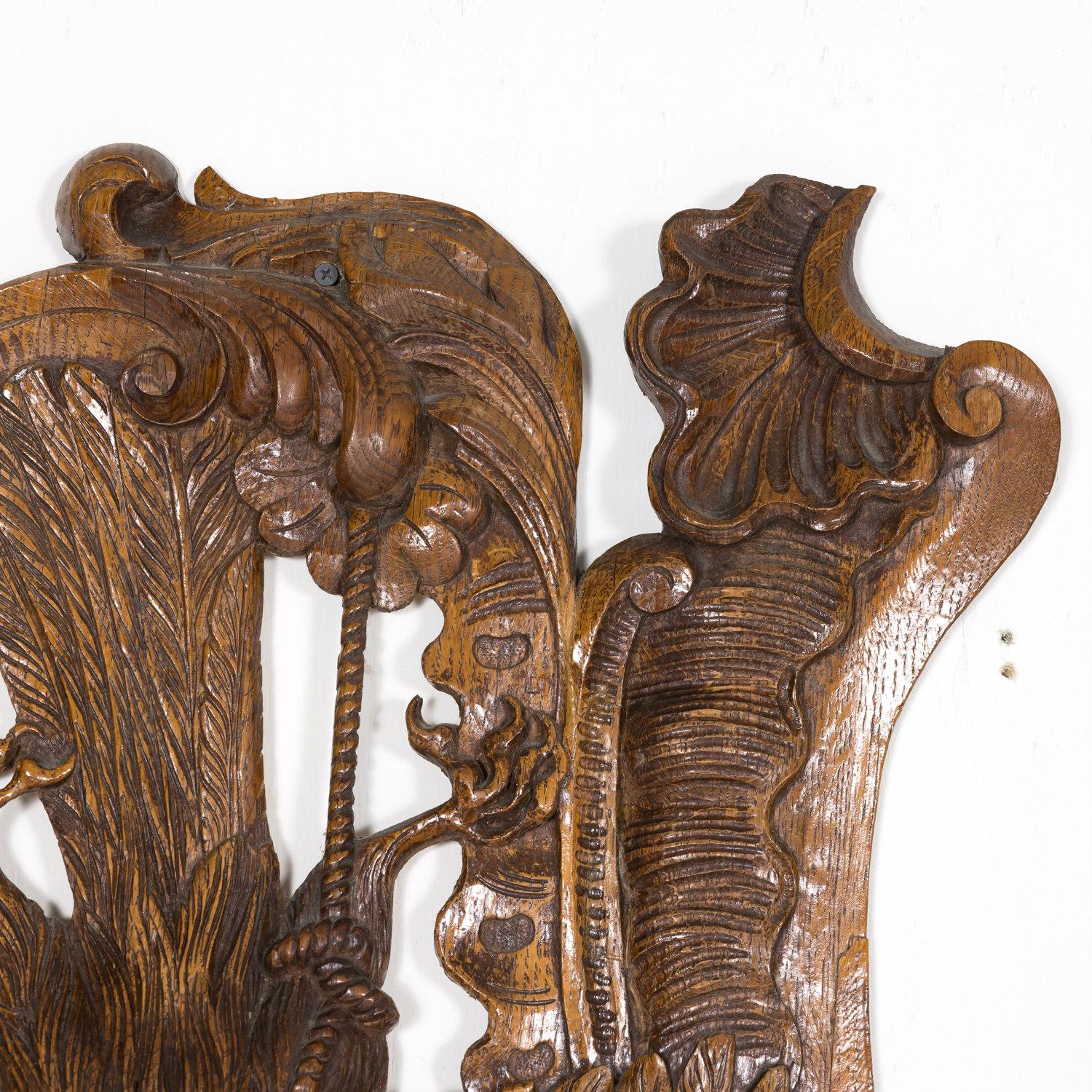 Late 19th Century Large Pair of 19th Century French Oak Hunting Trophy Plaques of Dead Game Birds