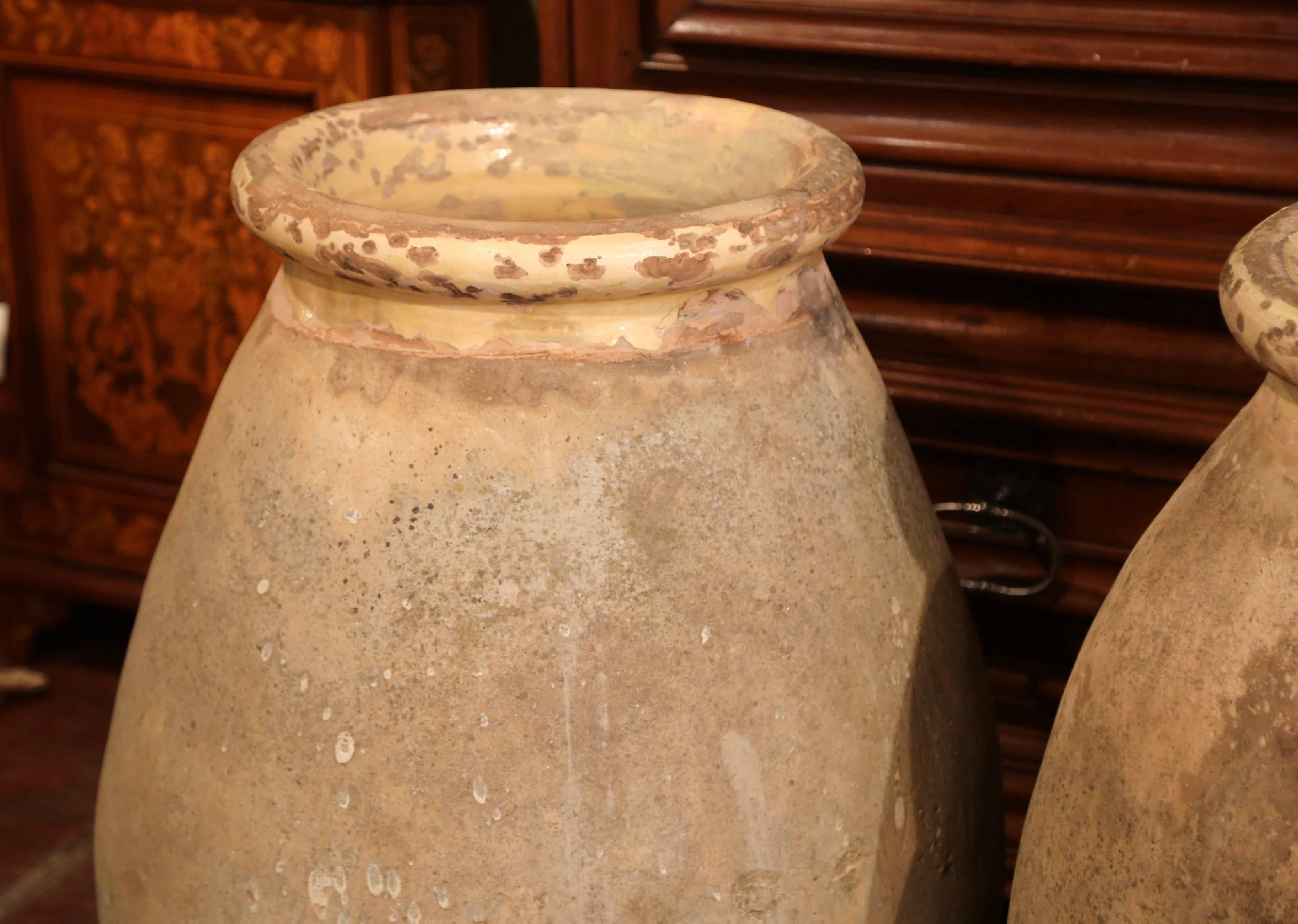 Large Pair of 19th Century French Terracotta Olive Jar from Provence 2