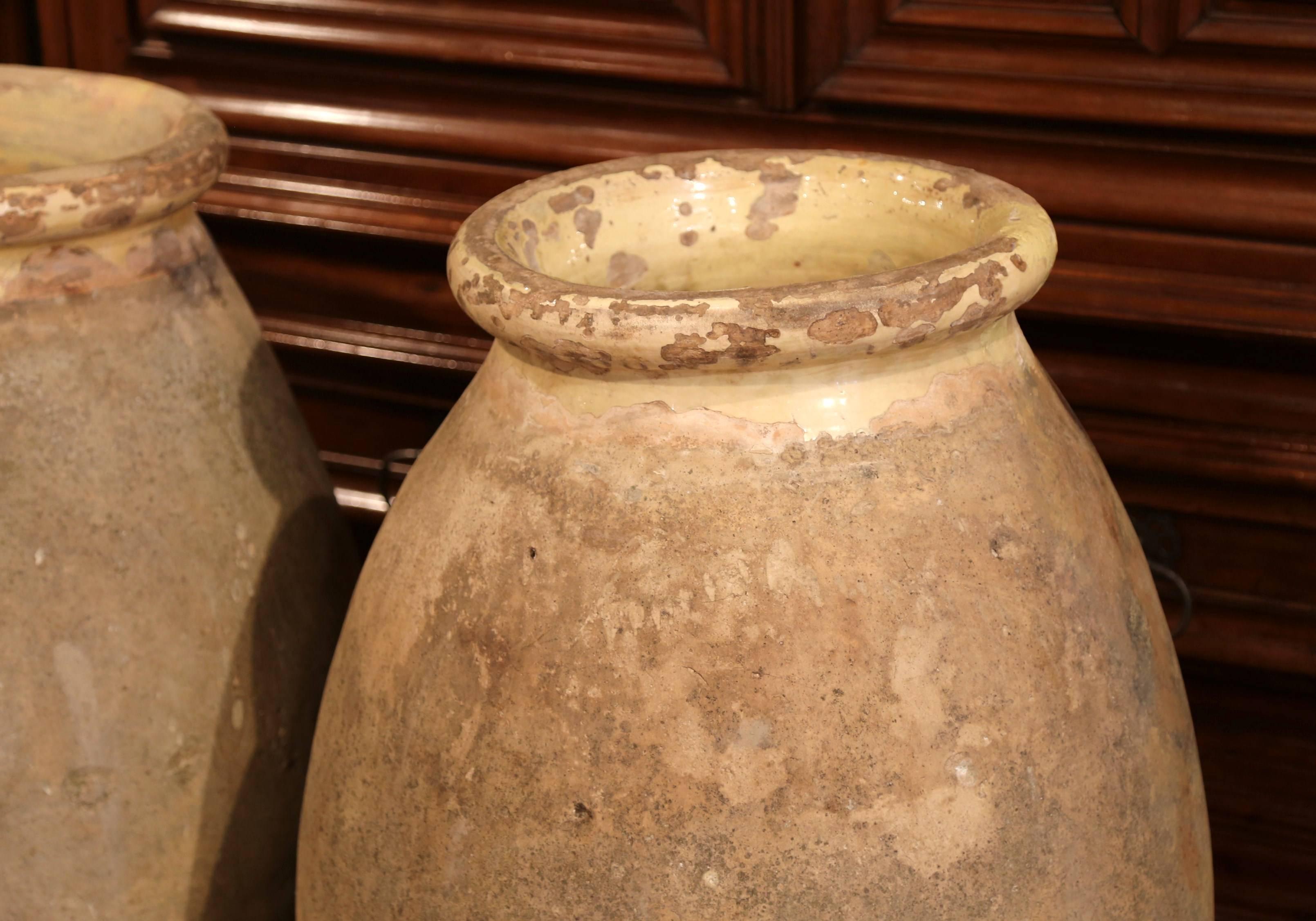 Large Pair of 19th Century French Terracotta Olive Jar from Provence 3