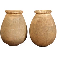 Large Pair of 19th Century French Terracotta Olive Jar from Provence