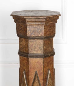 Large Pair of 19th Century Hand Painted Columns