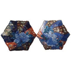 Large Pair of 19th Century Imari Hexagonal Chargers