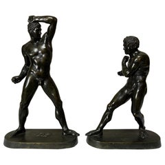 Large Pair of 19th Century Italian Bronzes of Creugas and Demoxenos