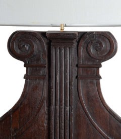 Large Pair of 19th Century Italian Carved Wooden Lamps