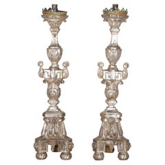 Large Pair of 19th Century Italian Silver Gilt Candlesticks