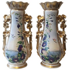 Grande paire de vases de Paris du 19ème siècle