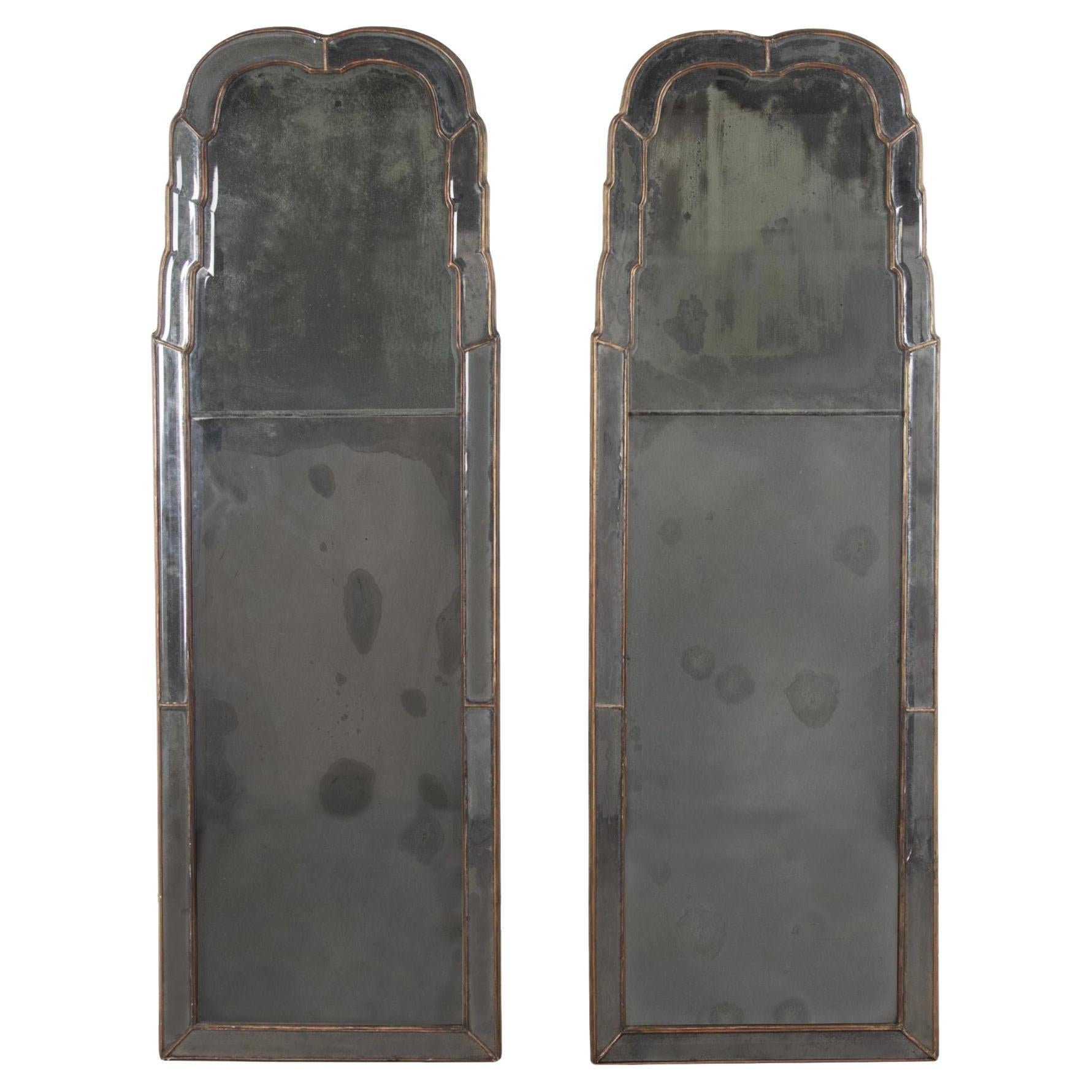 Large Pair of 19th Century Queen Anne Style Pier Mirrors