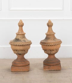 Large Pair of 19th Century Terracotta Gatepost Finials